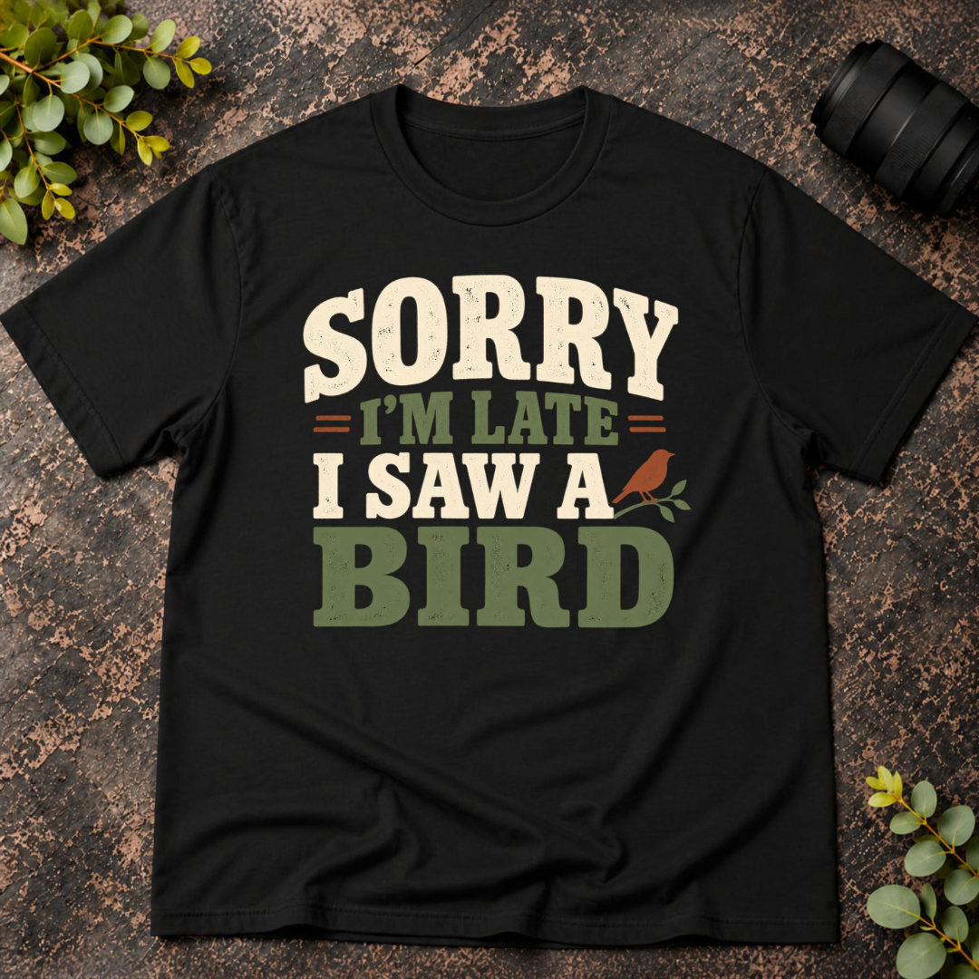 Sorry I'm Late. I Saw a Bird. T-Shirt