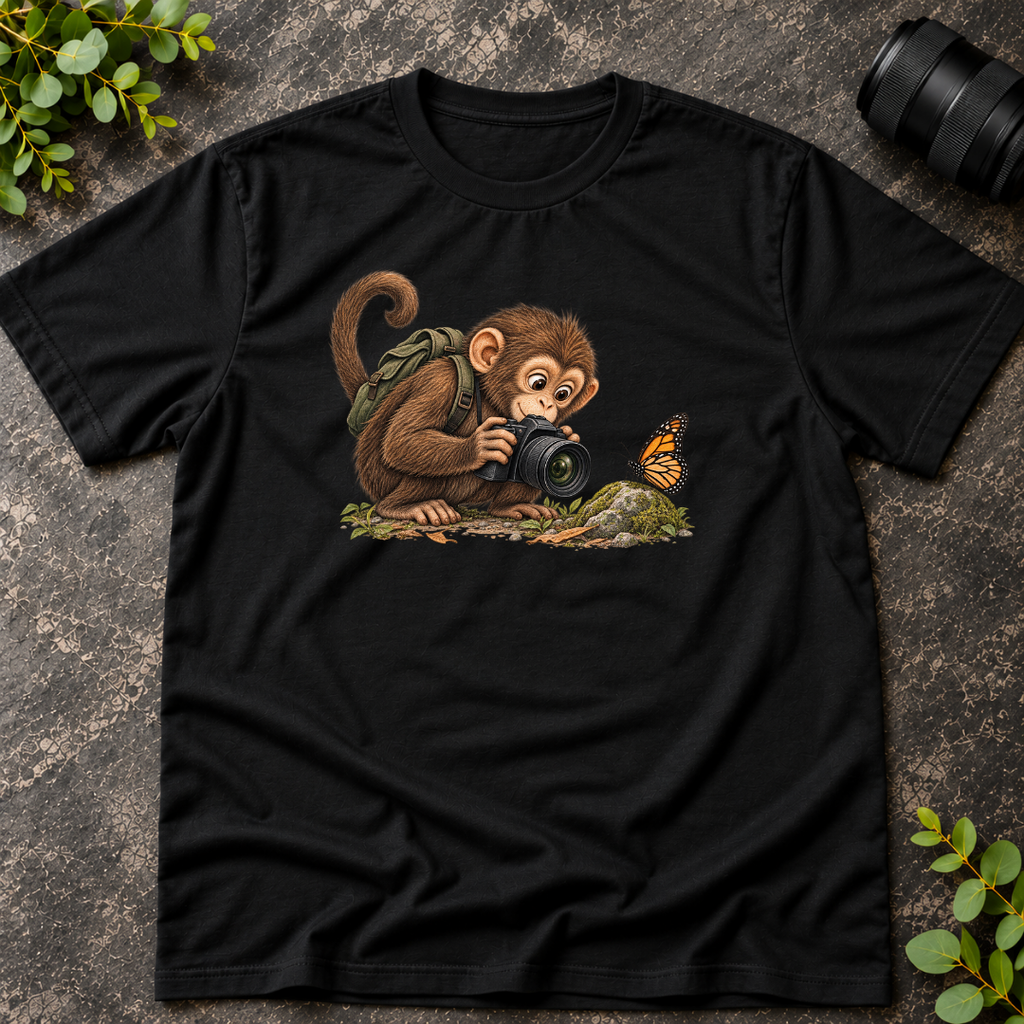 Monkey Shooting the Butterfly T-Shirt