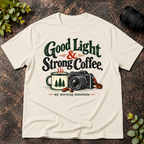 Good Light and Strong Coffee Morning Essentials T-Shirt