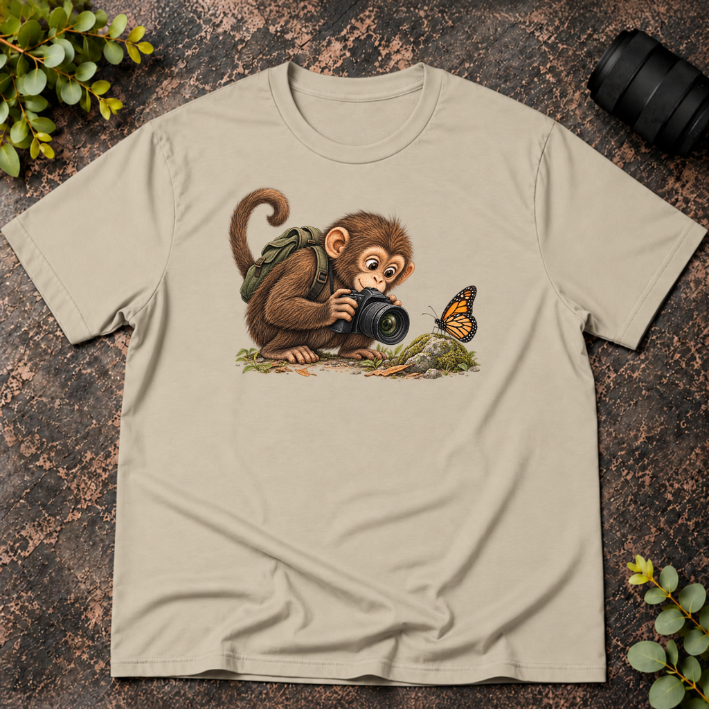 Monkey Shooting the Butterfly T-Shirt