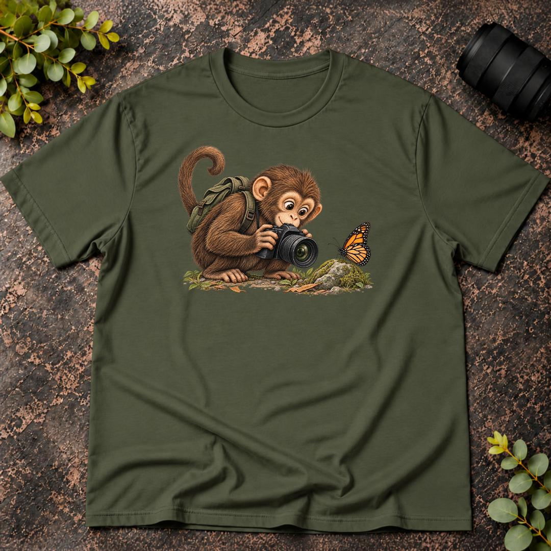 Monkey Shooting the Butterfly T-Shirt